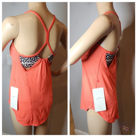 NWT Lululemon Roll Out Tank Heathered Alarming / Ace Spot Grain Black Size 6 - Picture 8 of 13